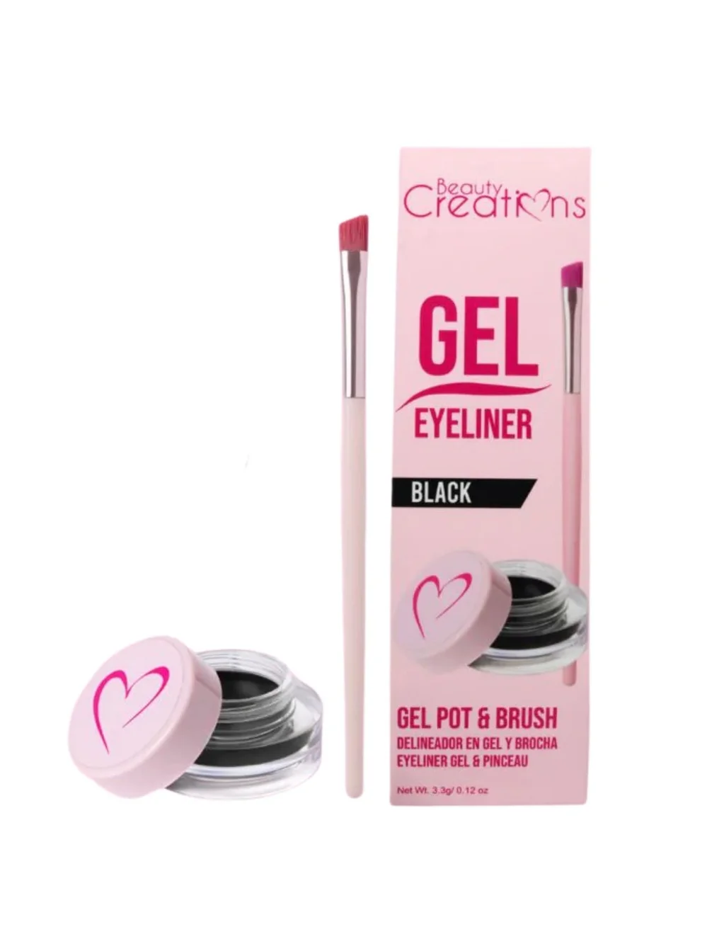 Beauty Creations Gel Eyeliner - Black with Pink Accents